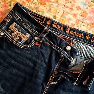 Rock Revival Dark Blue Straight Leg Jeans